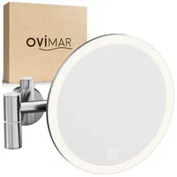Ovimar Kosmetikspiegel Vorupor Silber | mit Beleuchtung | wiederaufladbar