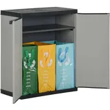 vidaXL Mülltonnenbox Grau und Schwarz 68x40x85 cm PP