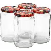 VAN WELL Wildberries Einmachglas / Sturzglas 720 ml 4er