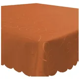 Haus und Deko Tischdecke Tischdecke Damast Ornamente eckig Circle Struktur bügelfrei pflegeleic (1-tlg) orange Rechteckig | 130 cm x 300 cm