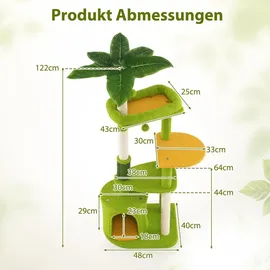 Costway Kratzbaum 122 cm grün-orange