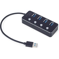 Gembird USB 3.1 Gen 1 4-Port hub with switches black - 4 ports USB-Hubs - 4 - schwarz,