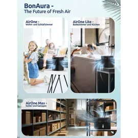 bonaura.de AirOne Max Granulat Luftentfeuchter bis 33m2: Titanium Gray - Grau
