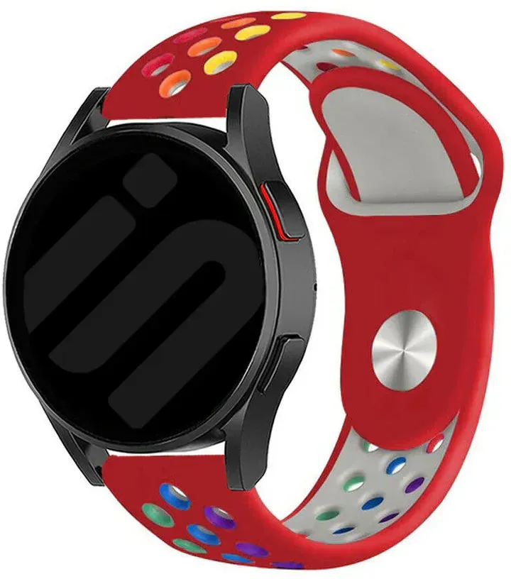 Strap-it Gard Pro Health 4 smartwatch Armband Silikon 'Sport' für Gard Pro Health 4 Smartwatch - Rot/bunt - Druckknopf Verschluss