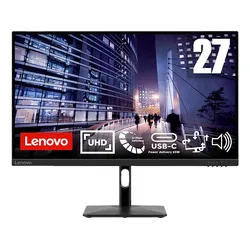 LENOVO N27p, USB-C, 27 Zoll UHD 4K Monitor (4 ms Reaktionszeit, 60 Hz)