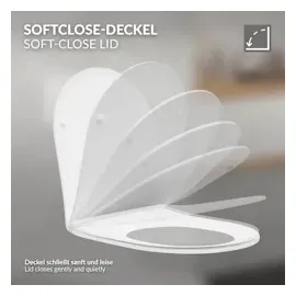luxebath Spülrandloses Wand Hänge WC Toilette kurze Ausladung Tiefspüler Softclose