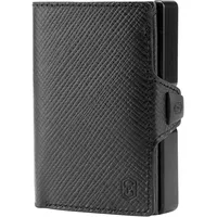 ZNAP® Slim Wallet Kreditkartenetui | Geldbörse Herren | Kartenhalter Geldbeutel Herren | Kartenetui Herren Geldbeutel | Herren Portemonnaie mit RFID Schutz |12 Karten | Nachtschwarz