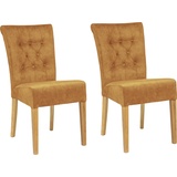 Home Affaire Polsterstuhl Queen (Set), 2 St., Samtvelours, Esszimmerstuhl mit Knopfheftung, 2er, 4er oder 6er-Set, goldfarben