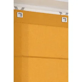 Kutti Raffrollo Duck in 6 Farben, mit Hakenaufhängung, ohne Bohren, freihängend, modernes Ösen-Design, 100% Baumwolle, blickdicht gelb 45 cm x 140 cm