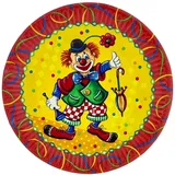 Papstar Teller, Pappe rund Ø 23 cm Clown 88580 Pappteller Einwegteller, 10 Stück