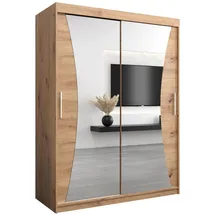 abiks möbel Schwebetürenschrank MONACO 150 x 200 x 62 cm Eiche Artisan