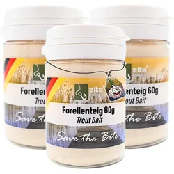 Zite Fishing Forellenteig Set 3 St. Knoblauch weiß 60 g Teigköder Trout Bait WEISS NO SIZE