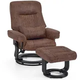 M MCombo Relaxsessel 9035 mit Hocker 82 x 96 x 143 cm Braun