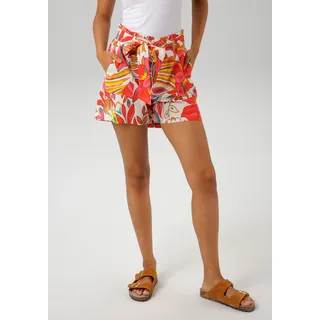 Aniston CASUAL Shorts in 2 bezaubernden Druckvarianten Gr. 44 N-Gr, wollweiß-rot-pink-hellbraun-gelbsmaragdgrün-dunkelbraun-gelb, , 54473209-44 N-Gr