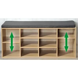 KESPER Schuhschrank 103,5 x 48 x 29,5 cm Sonoma Eiche / braun