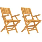 vidaXL Gartenstühle 2 Stk. Klappbar 55x61x90 cm Massivholz Teak