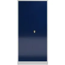 Classix Stahlschrank X-530361 enzianblau, lichtgrau 92,0 x 60,0 x 194,5 cm, aufgebaut