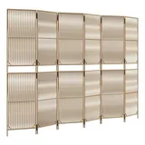 vidaXL Paravent 6-tlg. Beige Poly Rattan