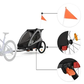 Kinderkraft NAVA WALK 2-in-1 Fahrradanhänger grau
