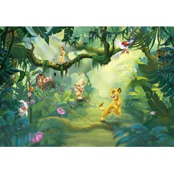 KOMAR Fototapete "Fototapete" Tapeten Fototapete - Lion King Jungle - Größe 368 x 254 cm Gr. B/L: 3,68 m x 2,54 m, Rollen:, bunt