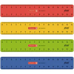 BRUNNEN Lineal 15,0 cm, rot, gelb, grün oder blau