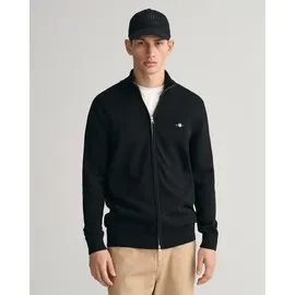 GANT Strickjacke Casual COTTON ZIP Cardigan Stehkragen, Baumwolle, Langarm