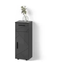 Livinity® Midischrank, Anthrazit, Grau, 3 Fächer, 1 Schubladen, Quadratisch,