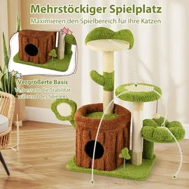 Costway Kratzbaum 55 x 40 x 92 cm Grün/Braun