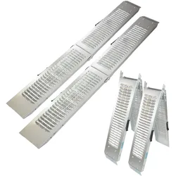 TRUTZHOLM 2 x Auffahrrampe klappbar 189cm Traglast 400 kg Stahl grau geriffel...