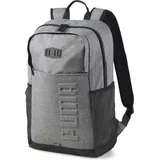 Puma Rucksack Emblem, Reißverschluss, Seitentaschen, medium gray heather (02)