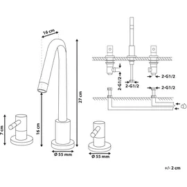 Beliani SIPI Waschtischarmatur Gold