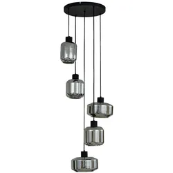 Lindby - Hildur 5 Cluster Pendelleuchte Rauch Grau/Schwarz - cm - 150 cm