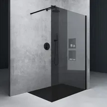 mai & mai Walk-In-Dusche 100 x 200 cm BRAM3 Bremen1K schwarz ESG-Sicherheitsglas 8 mm