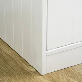 PawHut Hundenäpfe, Erhöhtes Futterstation mit 2 Edelstahlschüsseln, 44L Stauraum, Magnettüren, Fressnapf, Wassernapf für Große Hunde, Weiß