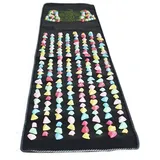 Glomora Fußreflexzonenmatte,Walk Stone Beinmassagekissen Akupressurmatte 175x35cm Massagematte mit Kieselstein-Imitaten,Effektiv gegen Fersensporn und Fußschmerzen für Fußmassage und Muskelentspannung