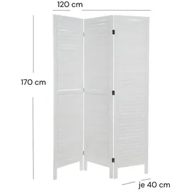 DESIGN DELIGHTS Raumteiler, Weiß, Holz, Rechteckig, 120x170x3 cm, Wohnzimmer, Raumteiler & Paravents, Paravents