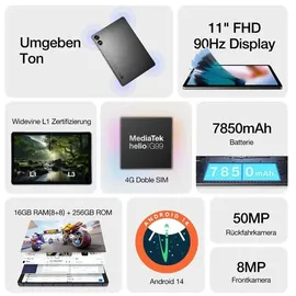 AGM P2 Active Rugged 4G 10,9" 2023 8 GB RAM 256 GB Grau