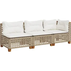 vidaXL Gartensofa 3-Sitzer Loungesofa beige