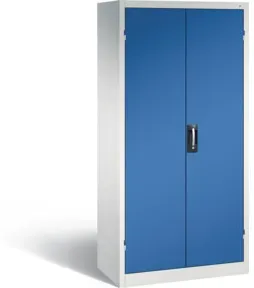 C+P Akku-Ladeschrank für 15 E-Werkzeuge, H1950xB930xT500mm, Enzianblau/Lichtgrau