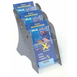 Tisch-Plastikständer für Prospekte, 3x A5, grau