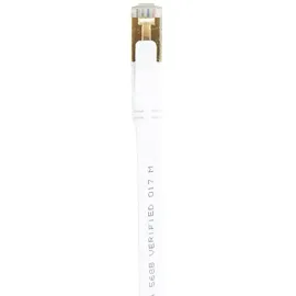 PNI Flaches Netzwerkkabel S/STP CAT8 PNI U8200W, 2 x RJ45, 4 Adernpaare, 28AWG, Kupfer, 40 Gbit/s, 2000 MHz, 20 m, weiß