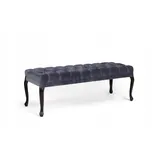 JV Möbel Hocker Chesterfield Samt 45 x 47 x 140 cm Schwarz