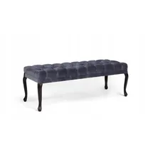 JV Möbel Hocker Chesterfield Samt 45 x 47 x 140 cm Schwarz