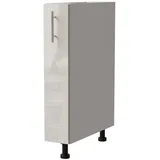 Feldmann-Wohnen Apothekerschrank Brerra (D15/kargo, 1 Türfront, innen 1 Korbauszug mit 2 Ablagen, 1-St., moderne Optik, lackierte Fronten, 15x50x82cm) weiß / RAL 9001 creme Hochglanz / Korb links weiß