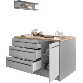 BASIC by Balculina Kücheninsel Denver 145 cm grau