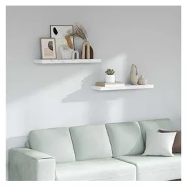 vidaXL Wandregal 80 x 23,5 x 4 cm Weiß Marmor