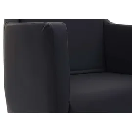 Mendler Lounge-Sessel HWC-H93b Kunstleder 72 x 80 x 72 cm Schwarz drehbar mit Kissen