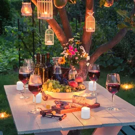 Relaxdays LED Teelichter 12 St. 4,5 x 4 cm weiß