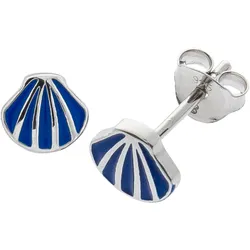 Firetti Paar Ohrstecker »Schmuck Geschenk Silber 925 Ohrschmuck Muscheln«, mit Lack Firetti silberfarben-blau