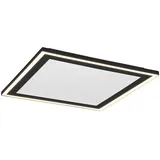 ETC Shop Deckenlampe Wohnzimmerleuchte Deckenleuchte Büroleuchte Aufbaupanel Esszimmerlampe quadratisch, Kunststoff schwarz, getrennt schaltbar, 1x Led 3100lm 3000k warmweiß, L 43 cm